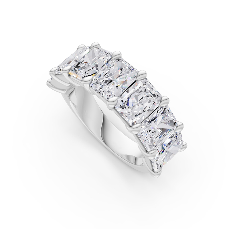 Platinum Seven Radiant Wedding Band (5ctw)