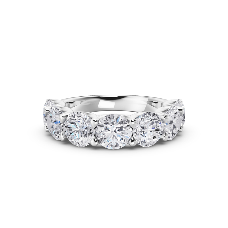 Platinum Round Scallop Diamond Band (5ctw)