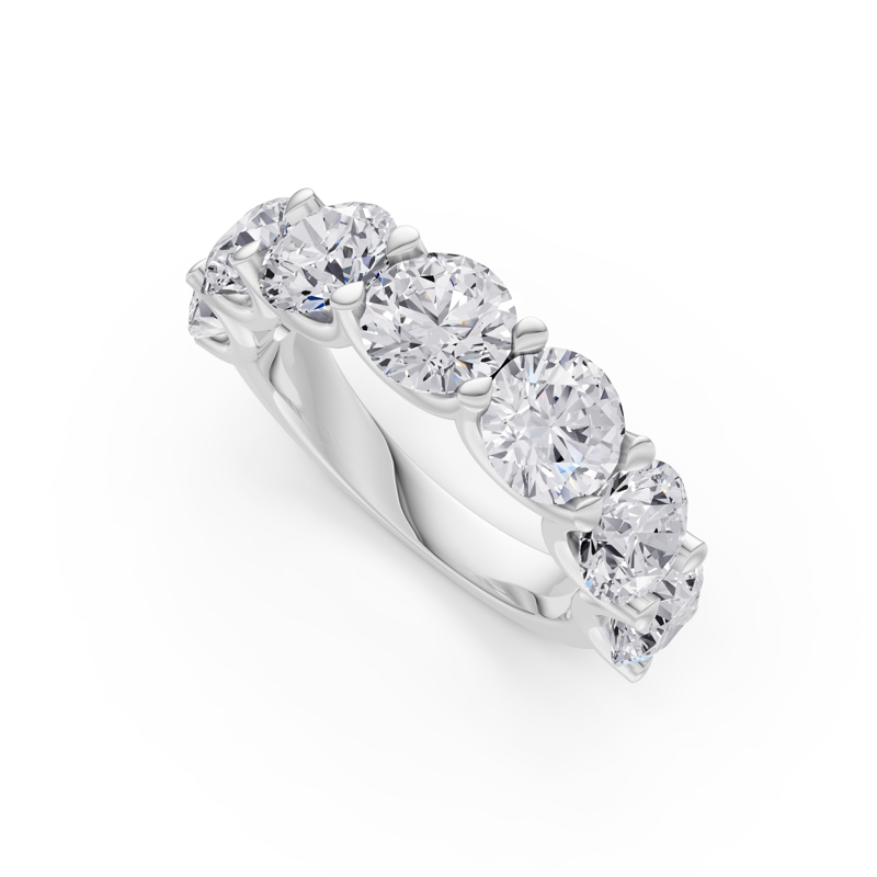 Platinum Round Scallop Diamond Band (5ctw)