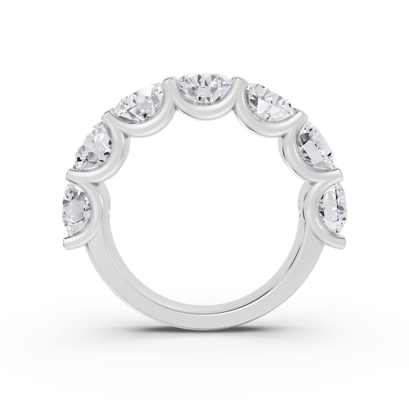 Platinum Round Scallop Diamond Band (5ctw)