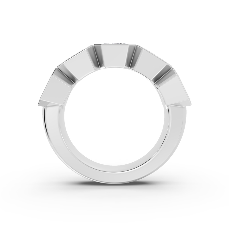 Platinum Five Emerald Bezel Set Band (5ctw)