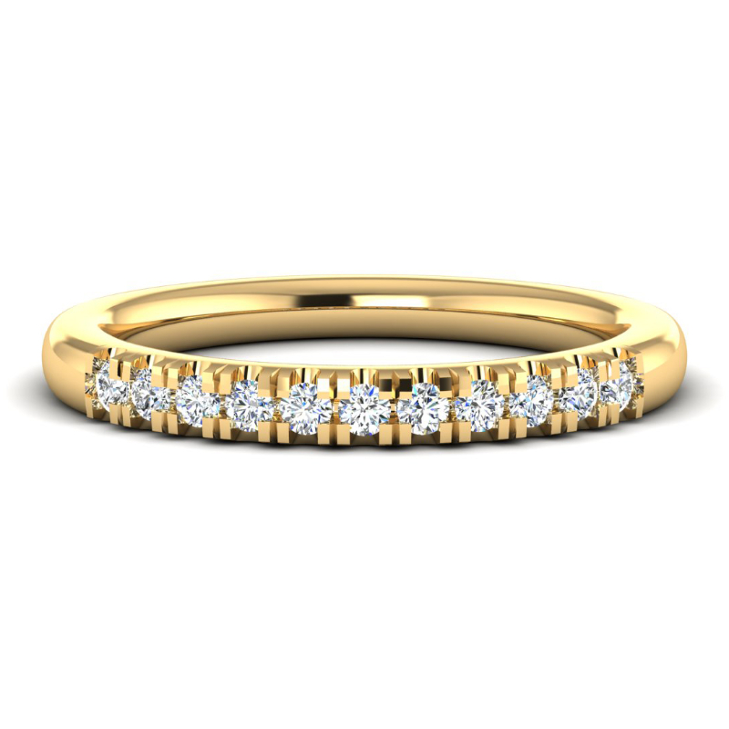 Yellow Gold Eleven Lab Grown Diamond U Split Prong Ring (1/4ctw)
