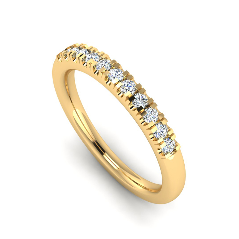 Yellow Gold Eleven Lab Grown Diamond U Split Prong Ring (1/4ctw)
