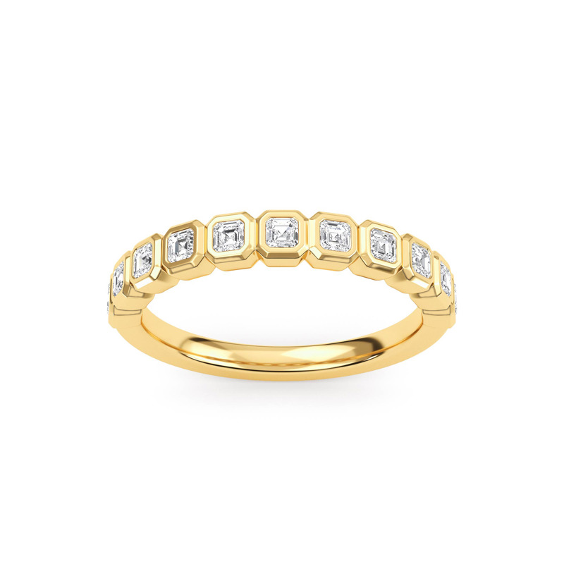 Yellow Gold Mini Shay Asscher Band (1/2ctw)