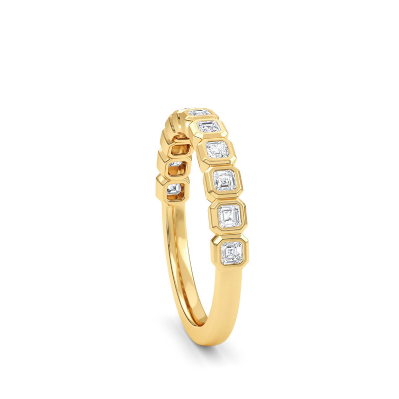 Yellow Gold Mini Shay Asscher Band (1/2ctw)