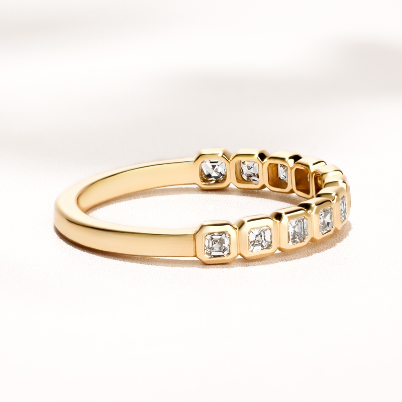 Yellow Gold Mini Shay Asscher Band (1/2ctw)