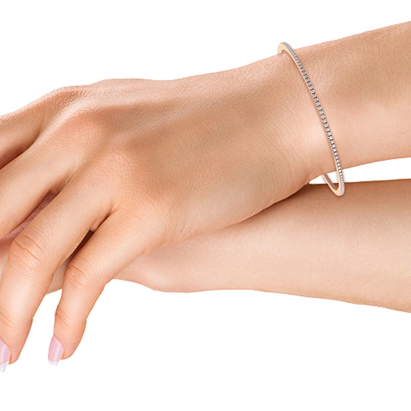 Rose Gold 1ctw Lab Grown Diamond Tennis Bracelet