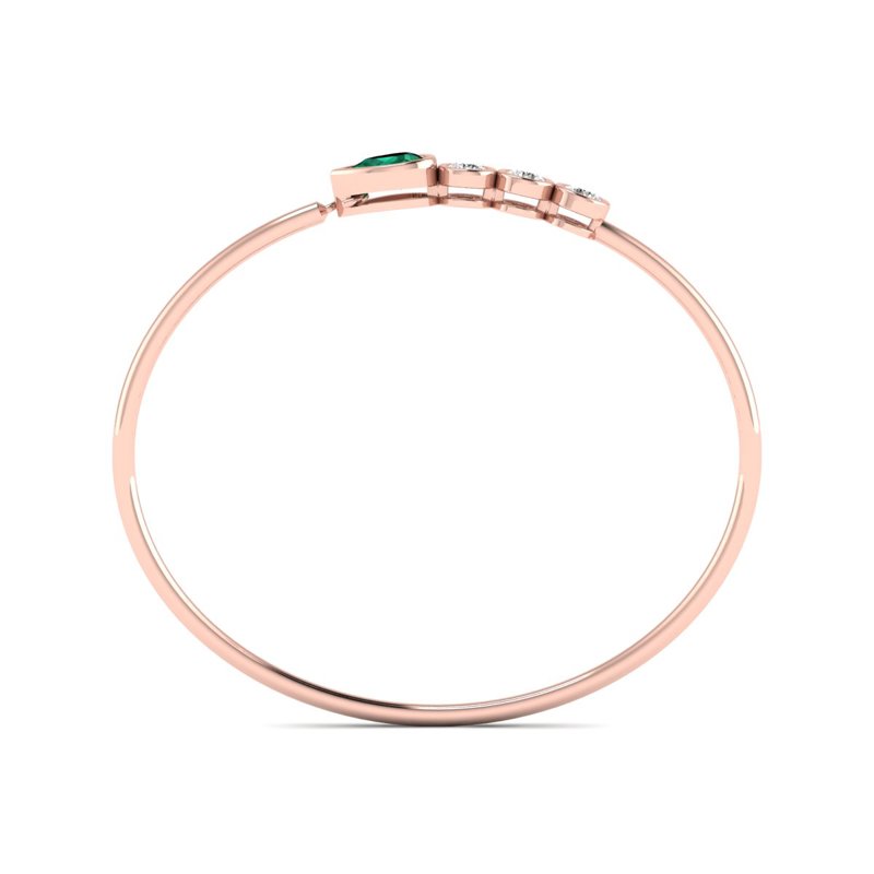 Rose Gold Tiana Emerald & Diamond Bangle