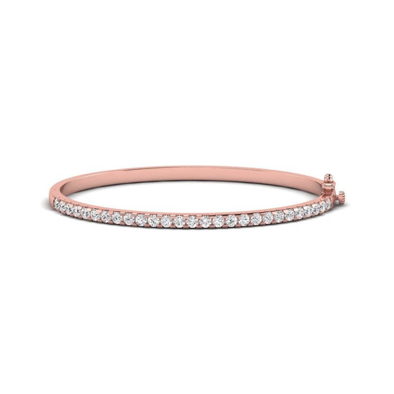 Rose Gold Elegant Thin Bangle (2ctw)