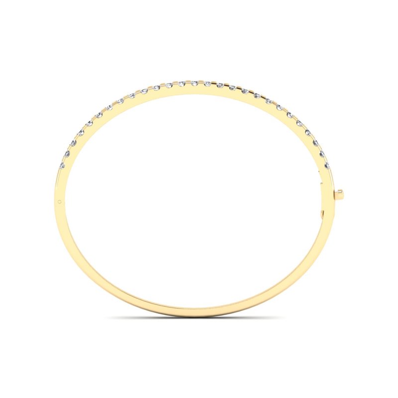Yellow Gold Elegant Thin Bangle (2ctw)