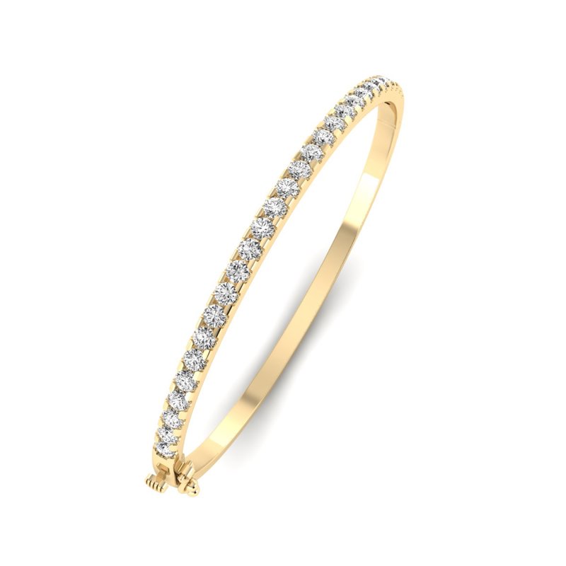 Yellow Gold Elegant Thin Bangle (2ctw)