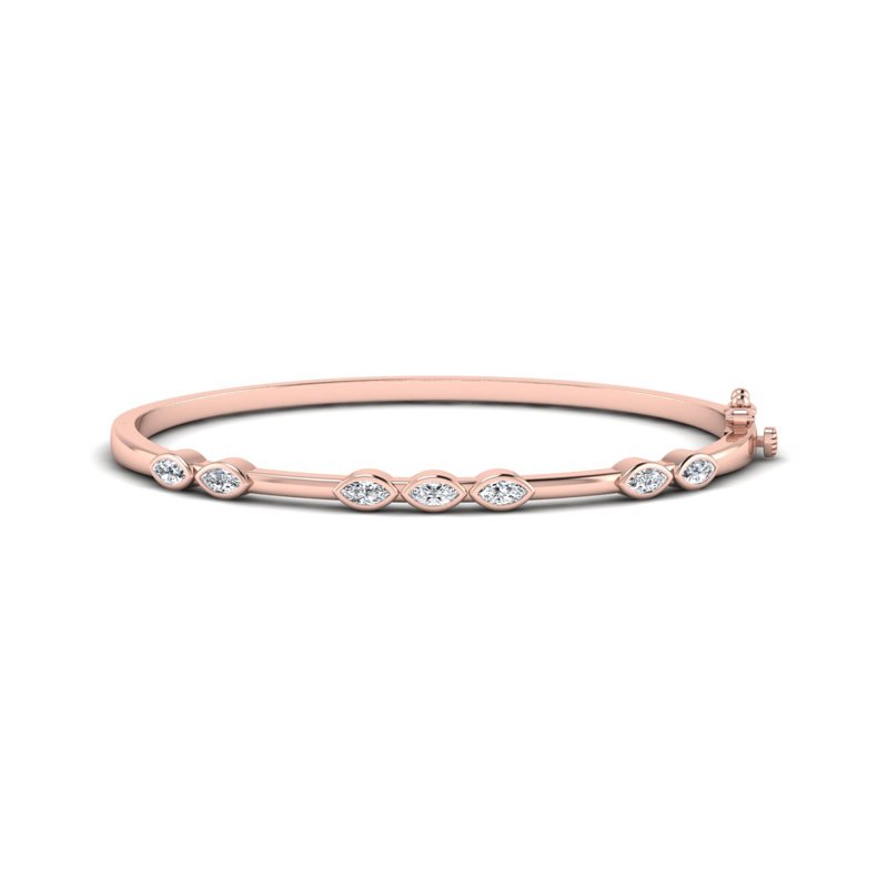 Rose Gold Harmony Marquise Bangle (3/4ctw)