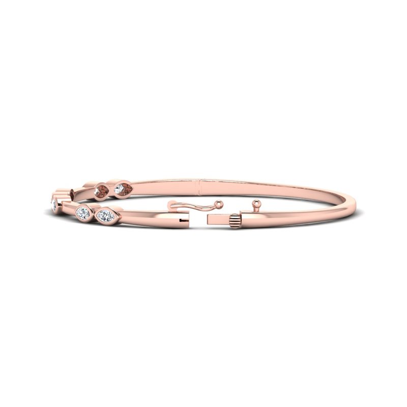 Rose Gold Harmony Marquise Bangle (3/4ctw)