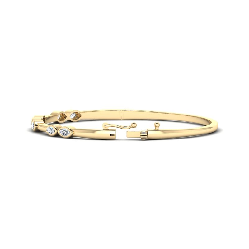 Yellow Gold Harmony Marquise Bangle (3/4ctw)