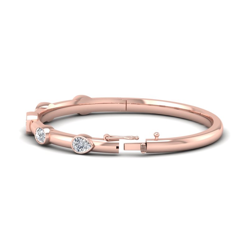 Rose Gold Bold Mix Shaped Bangle (3ctw)