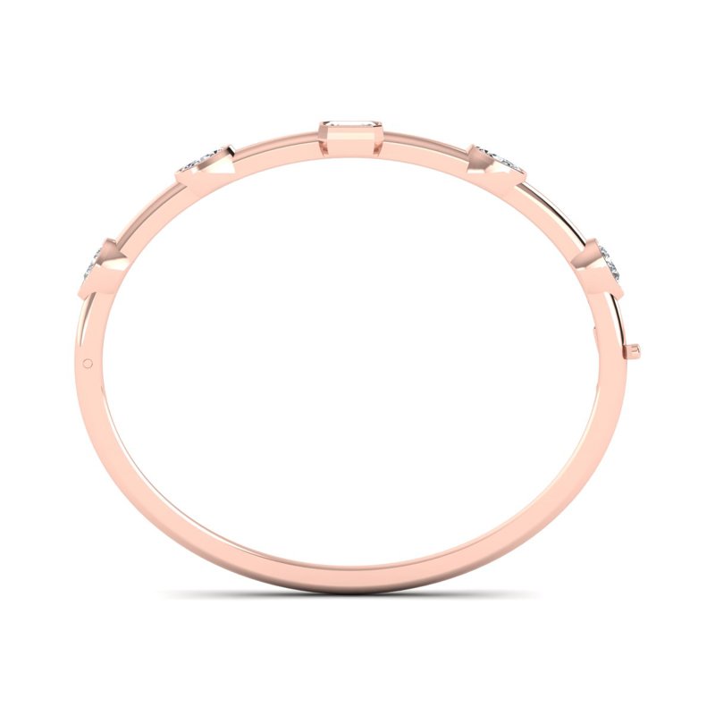 Rose Gold Bold Mix Shaped Bangle (3ctw)