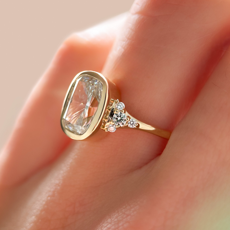 Zora Ring | 3.13 Elongated Cushion Lab Grown Diamond