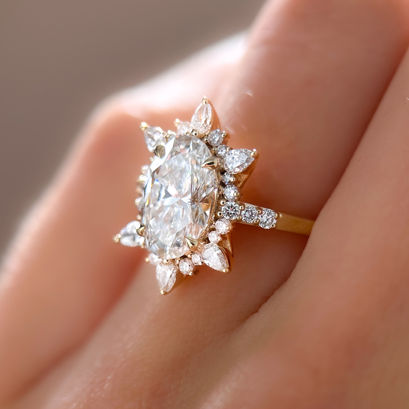 Lotus Light Ring | 2.10ct Oval Lab Grown Diamond