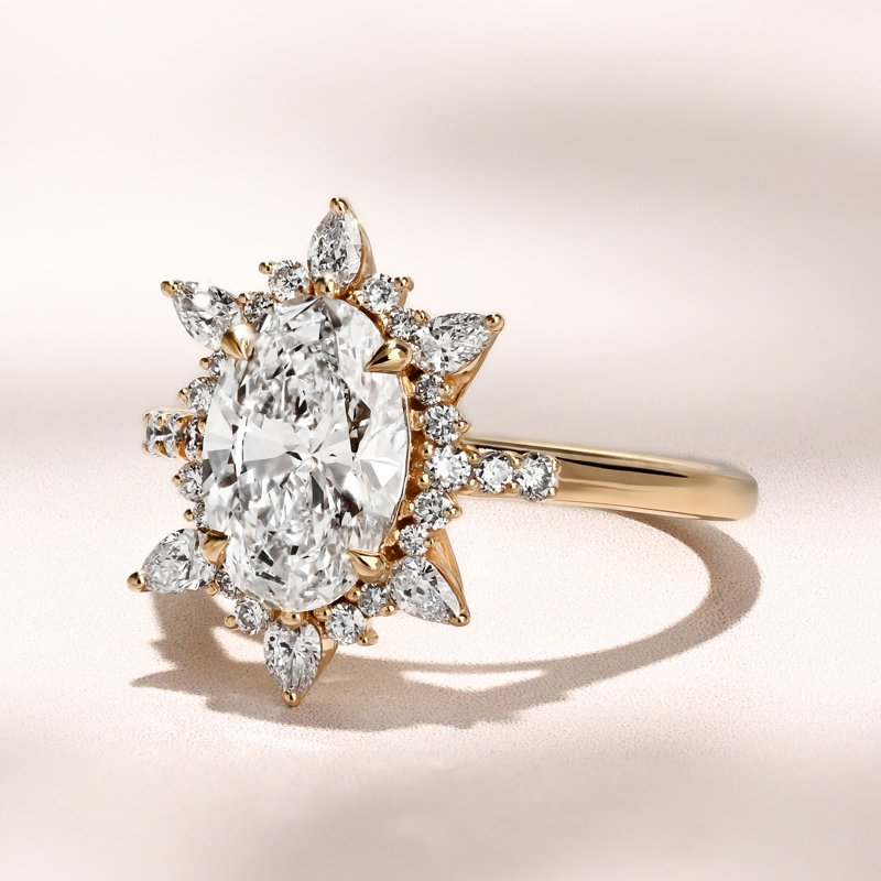 Lotus Light Ring | 2.10ct Oval Lab Grown Diamond