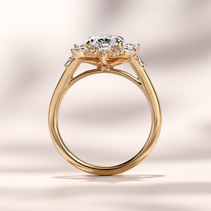 Lotus Light Ring | 2.10ct Oval Lab Grown Diamond