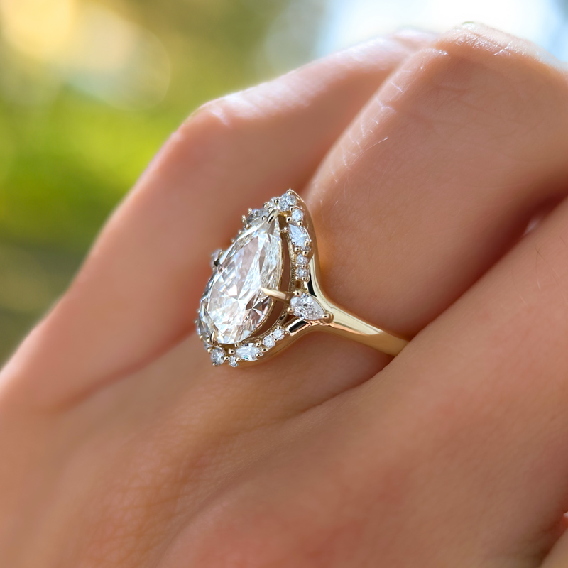 Elysia Geometric Ring | 1.60ct Pear Lab Grown Diamond