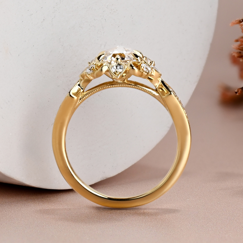 1ct Oval Rose Cut Antique Inspired Ring