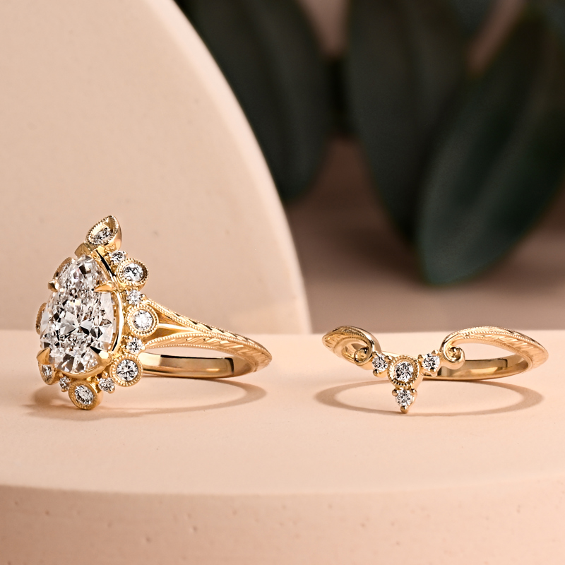 2ct Antique Inspired Wedding Set