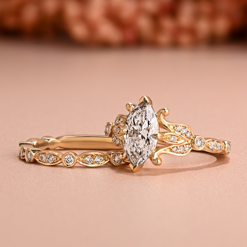 1-1/4ct Marquise Antique Nature Inspired Set