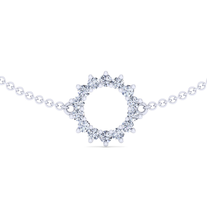 Sterling Silver Open Circle Lab Grown Diamond 1/5ctw Bracelet