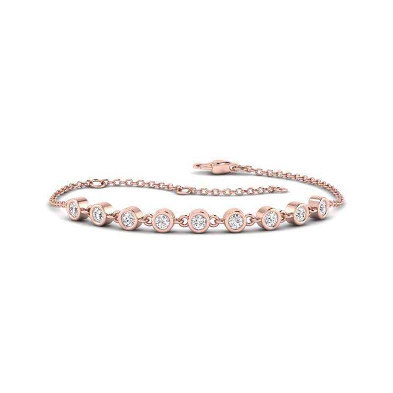 Rose Gold Bubble Bezel Bracelet (1ctw)