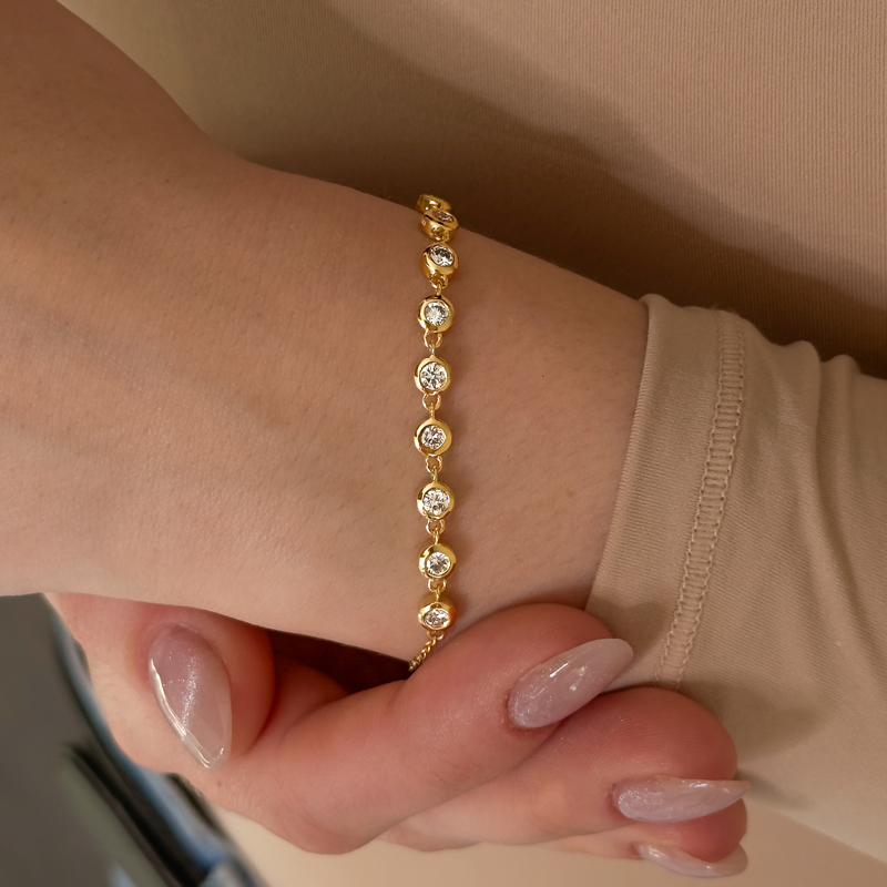 Rose Gold Bubble Bezel Bracelet (1ctw)