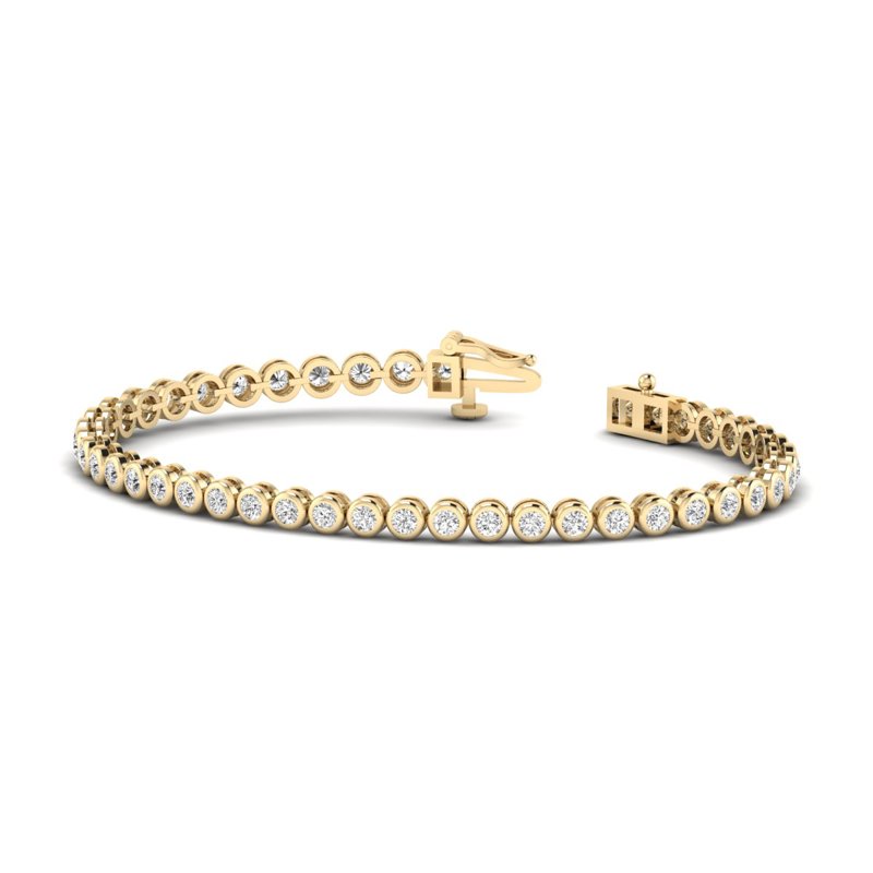 Yellow Gold Round Bezel Bracelet (3-1/5ctw)