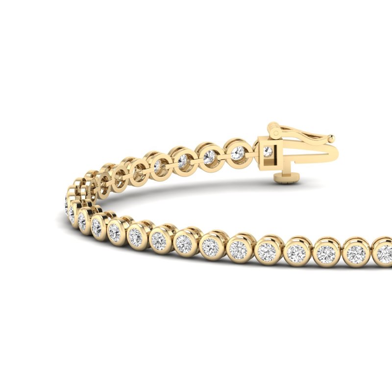 Yellow Gold Round Bezel Bracelet (3-1/5ctw)