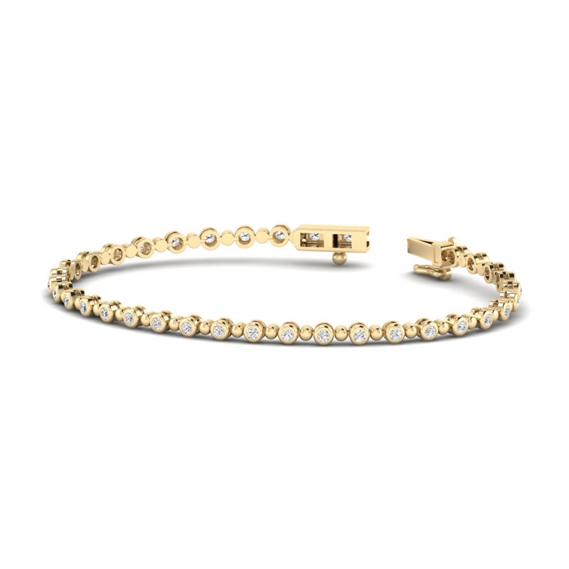 Yellow Gold Bubble Bezel Tennis Bracelet (1ctw)