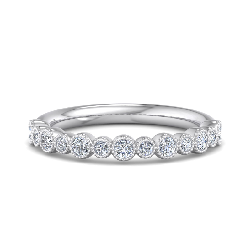 White Gold Mini Lina Milgrain Ring (1/4ctw)