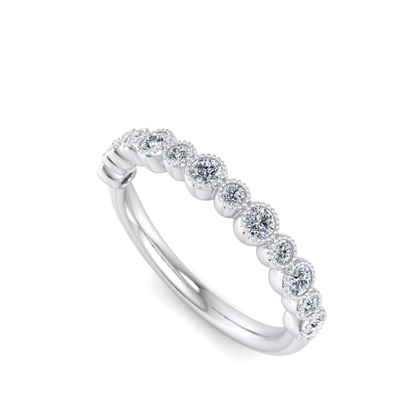 White Gold Mini Lina Milgrain Ring (1/4ctw)