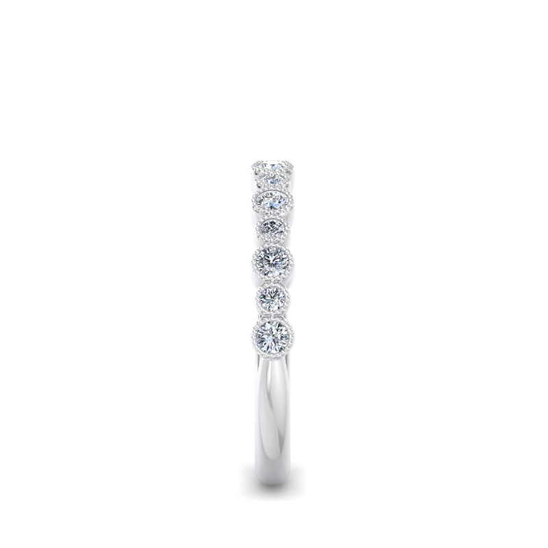White Gold Mini Lina Milgrain Ring (1/4ctw)