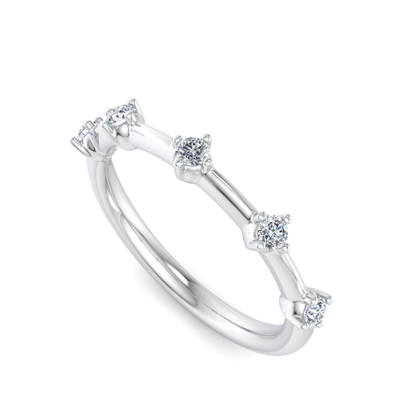 Platinum Mini Demi Ring (1/8ctw)