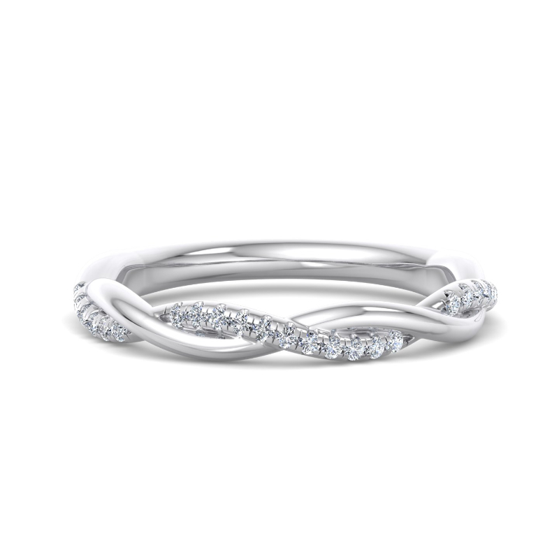 White Gold Petite Twist Ring (1/8ctw)