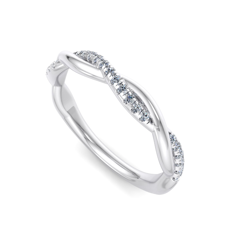 White Gold Petite Twist Ring (1/8ctw)