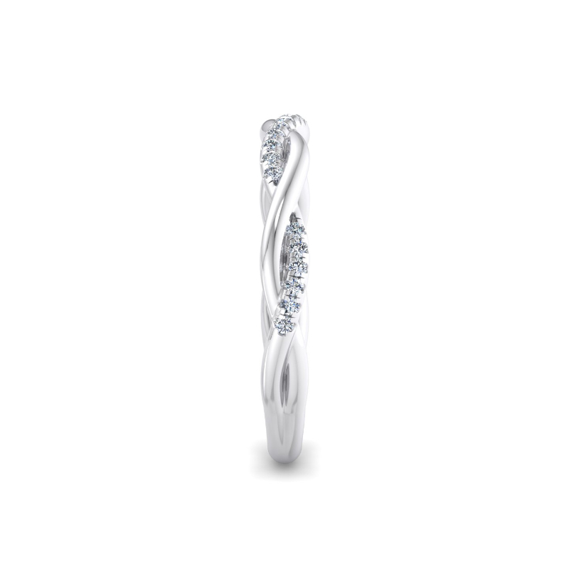 White Gold Petite Twist Ring (1/8ctw)