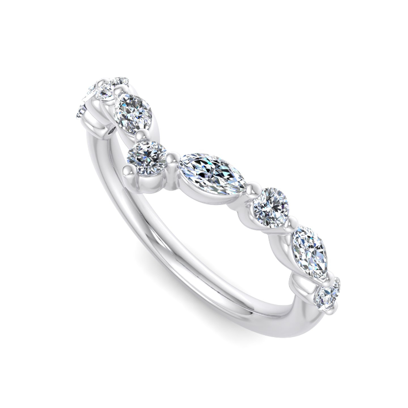 Platinum Sienna Contoured Ring (1/2ctw)