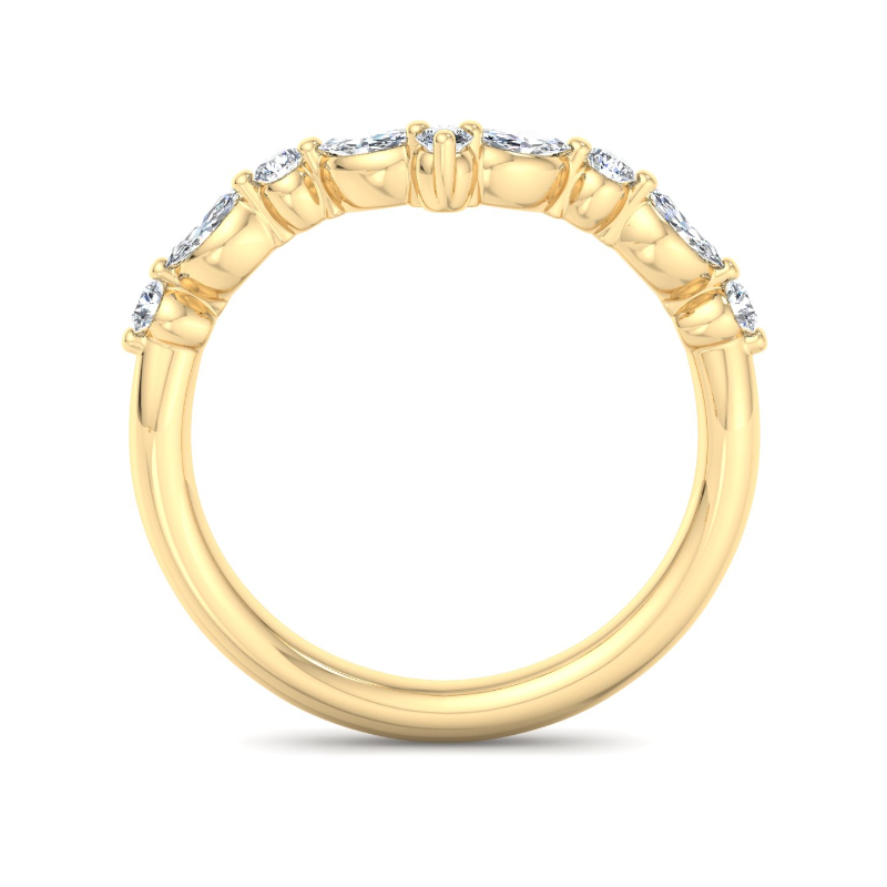 Yellow Gold Petite Sienna Contoured Ring (1/3ctw)