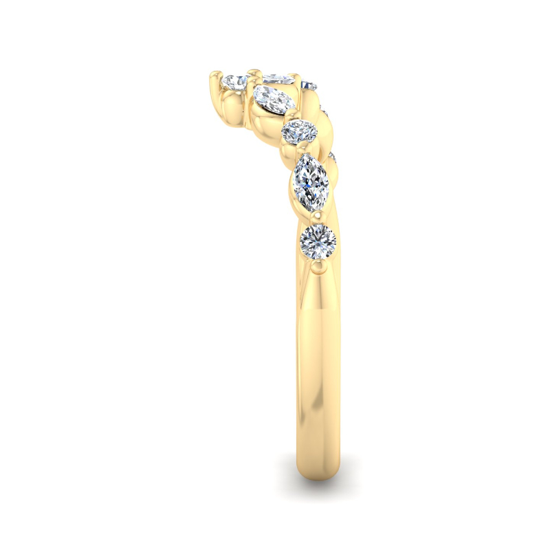 Yellow Gold Petite Sienna Contoured Ring (1/3ctw)