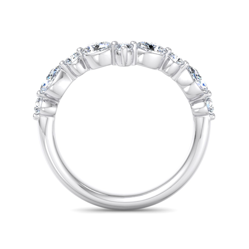 Platinum Sienna Pear & Round Ring (1/2ctw)