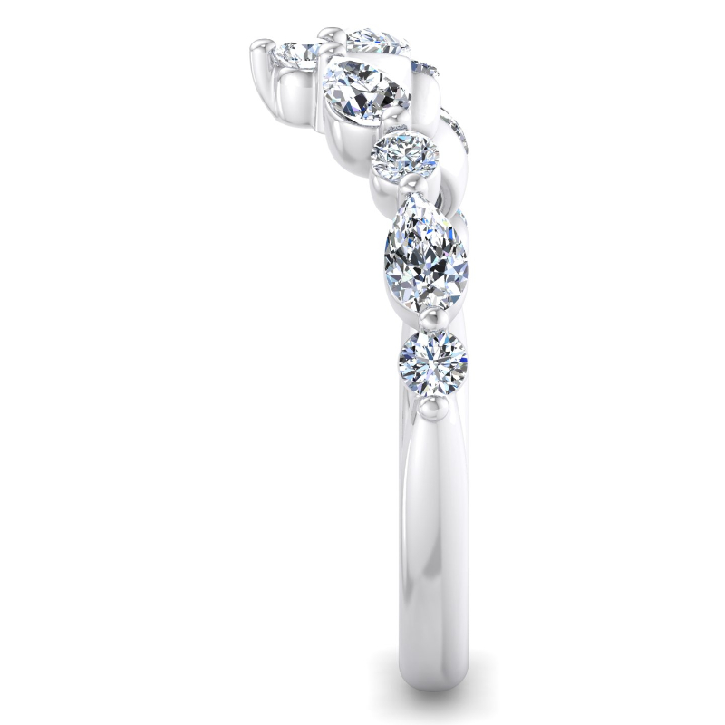 Platinum Sienna Pear & Round Ring (1/2ctw)