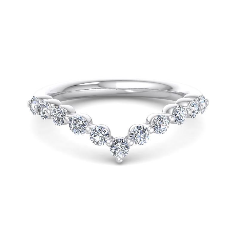 Platinum Grand Shared Contoured Ring (1/2ctw)