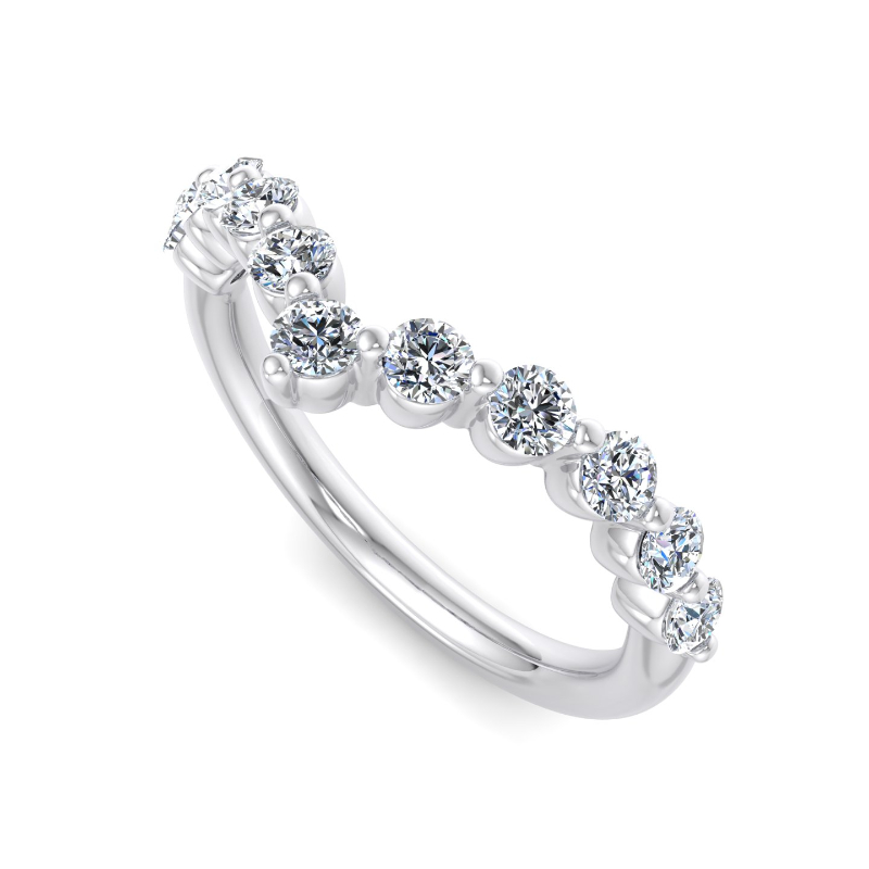Platinum Grand Shared Contoured Ring (1/2ctw)