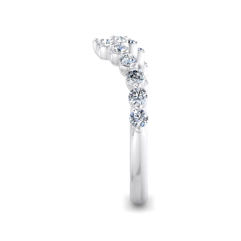 Platinum Grand Shared Contoured Ring (1/2ctw)