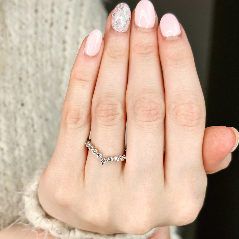 Platinum Grand Shared Contoured Ring (1/2ctw)